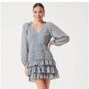 ASTR The Label Tiered Ruffle Floral Mini Dress Size Small